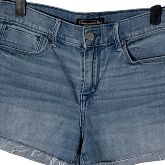 Abercrombie & Fitch Women's Mid Rise Cuffed Hem Jean Shorts Size 26 - Picture 6 of 7